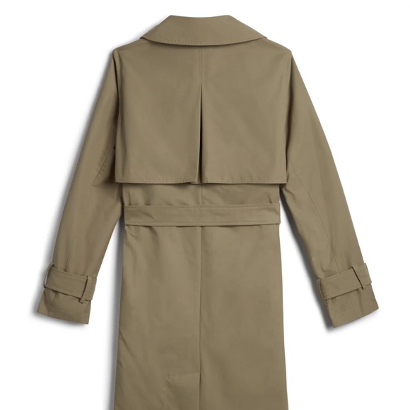 Jane Post Women's Italian Cotton Green Modern Snap Trench Coat - Picture 10 of 16